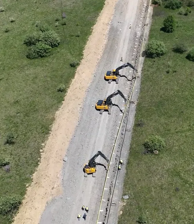 Pipeline construction drones post